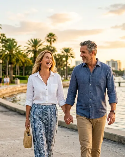 Patient walking the St. Petersburg bayfront after losing weight with a medical weight loss program
